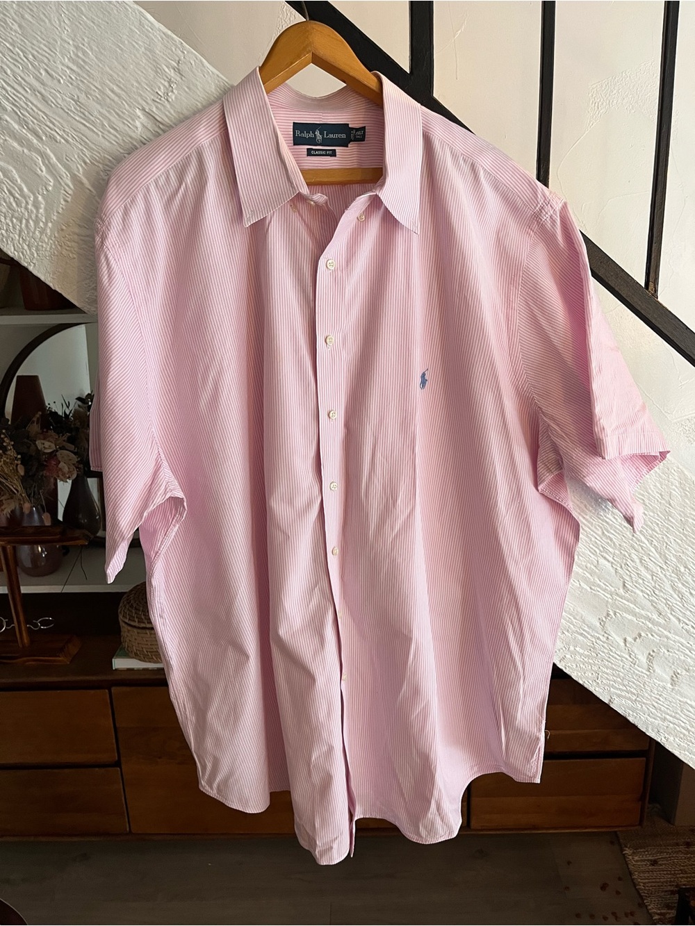 Men’s Ralph Lauren Classic Fit Button Down - Pink Stripe